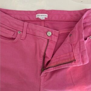 Good American Pink Slim-Fit Jeans with Contrasting Stitching